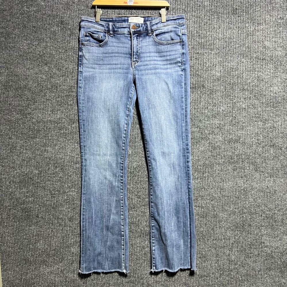 BKE Payton Jeans Women 28 Blue Bootcut Mid Rise Raw Hem Denim Pants